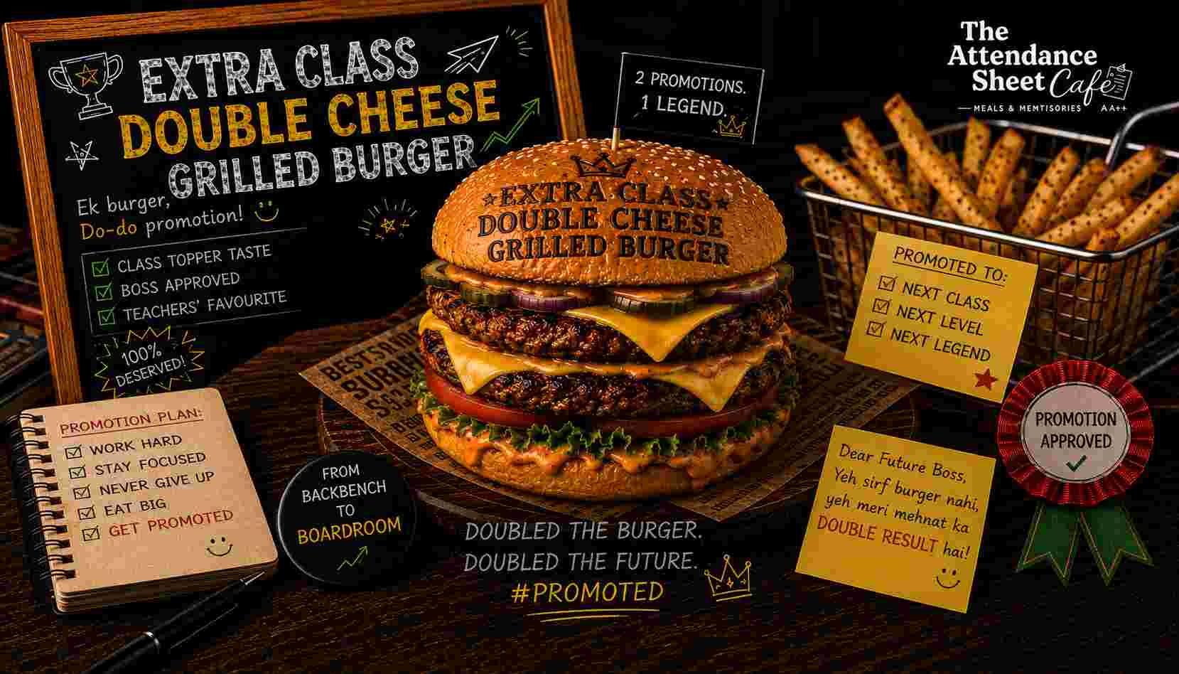 Extra Class Double Cheese Grilled Burger