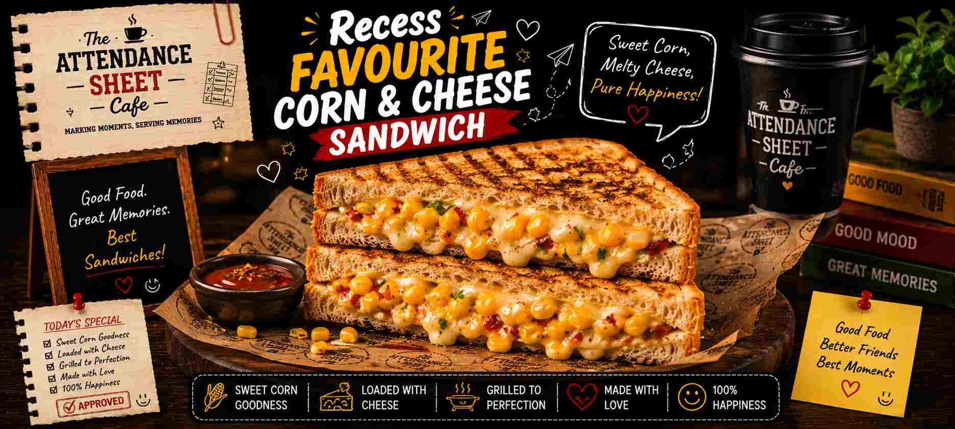 Recess Favourite Corn & Cheese Sandwich