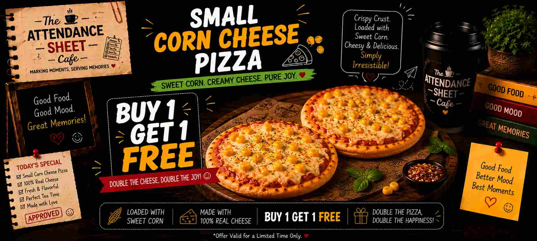 Corn Cheese pizza